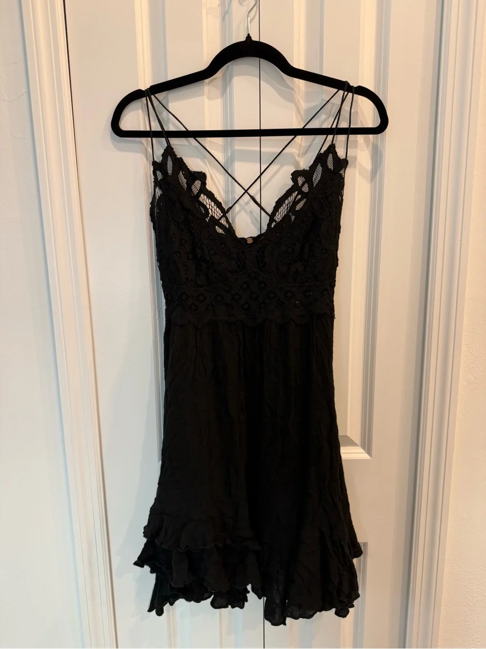 Free People Adella Slip Black Lace Dress - Picture 5 of 7